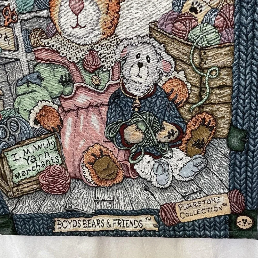 Vintage Boyds Bears & Friends Tapestry A Day Knitting Wall Hanging 36